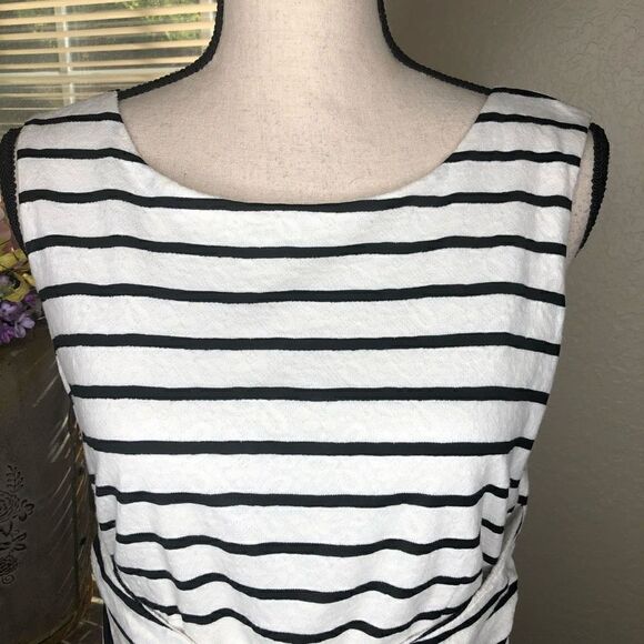 ModCloth Fervour Black and White Striped Fit and Flare Dress - Picture 2 of 13
